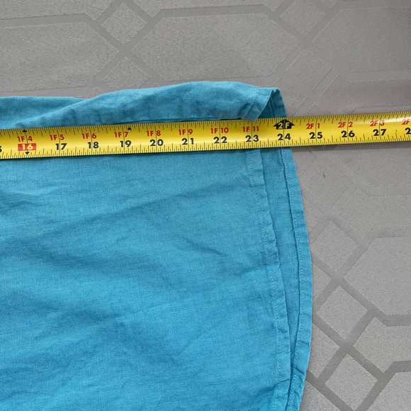 Flax Blue Linen Elastic Waist Wide Leg Pants Size Medium - Picture 8 of 8